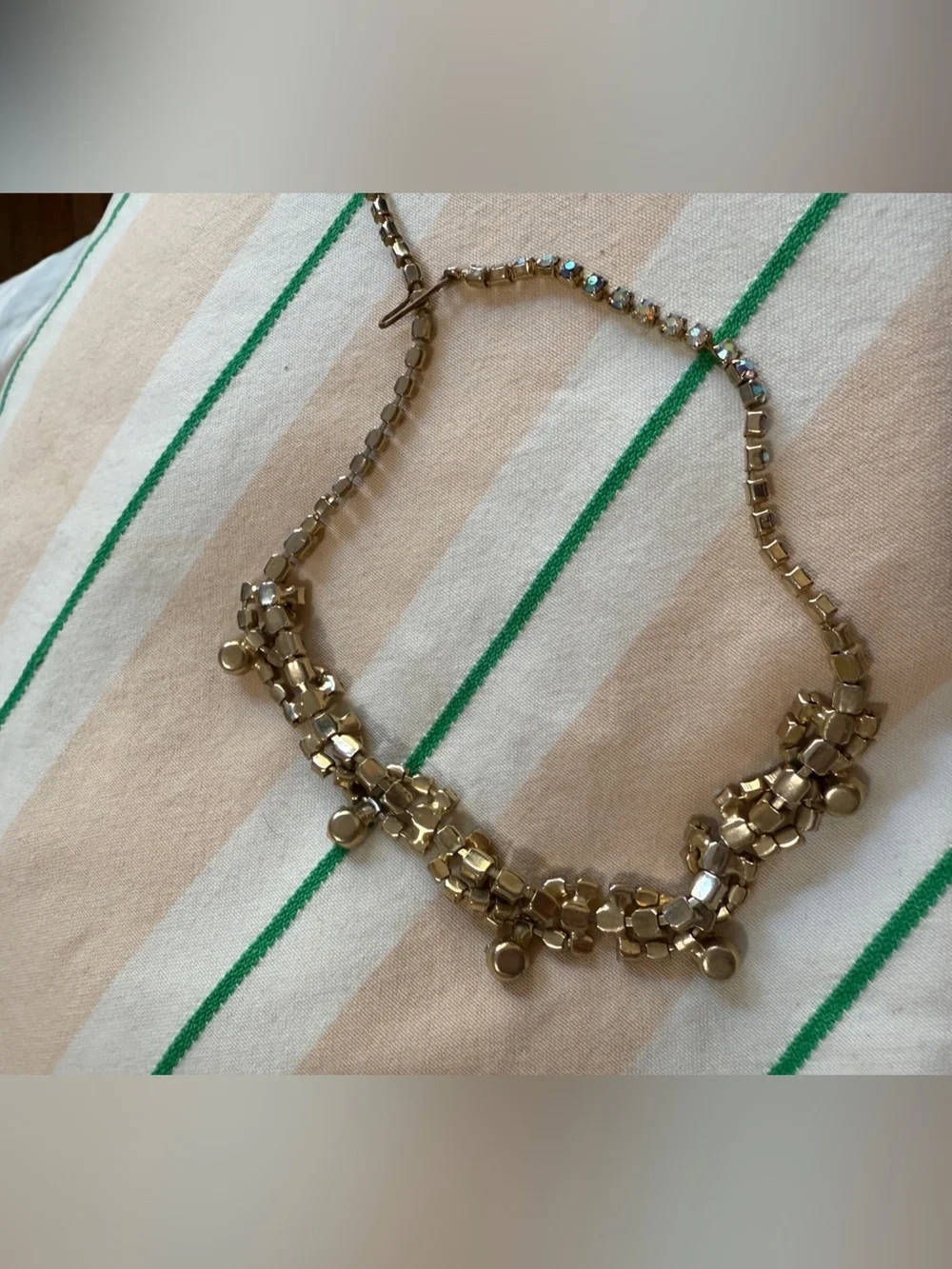 1950s Vintage Rhinestone Hollywood Glamour Elegant Aurora Borealis Necklace